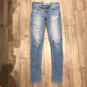 Hollister distressed light wash denim